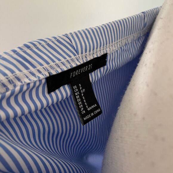 Forever 21 Blue Striped Off-the-Shoulder Blouse - Picture 6 of 7